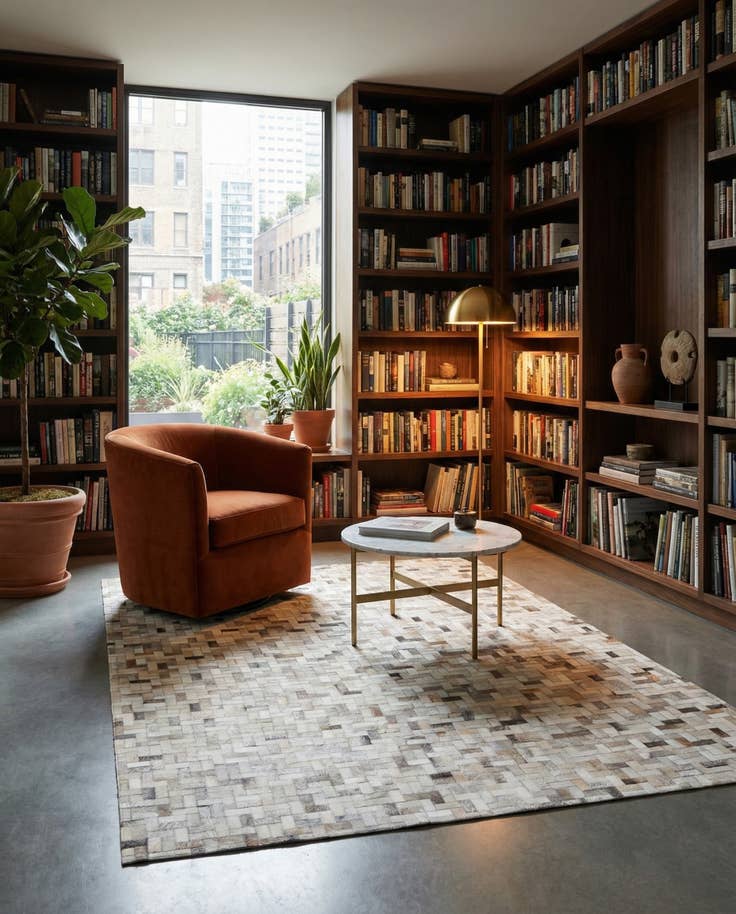 Detail image of 5' 7 x 7' 10 Cowhide Stocks Rug