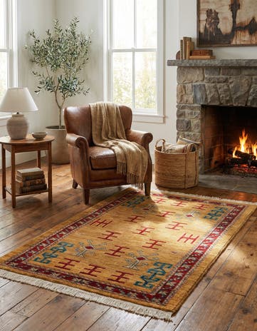 2' 7 x 4' 1 Hand Knotted Ziegler Wool Rug