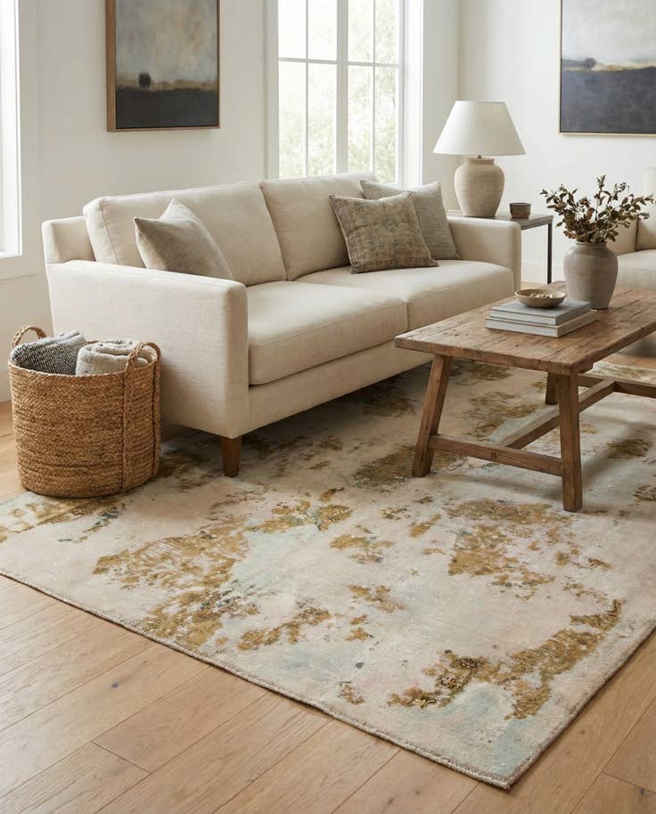 Detail image of 5' 10 x 7' 4 Hand Knotted Ultra Vintage Persian Wool Rug