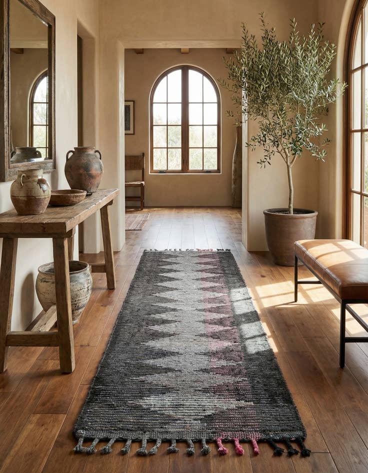 Detail image of 2' 7 x 14' 8  Hand Knotted Moroccan Wool Runner Rug