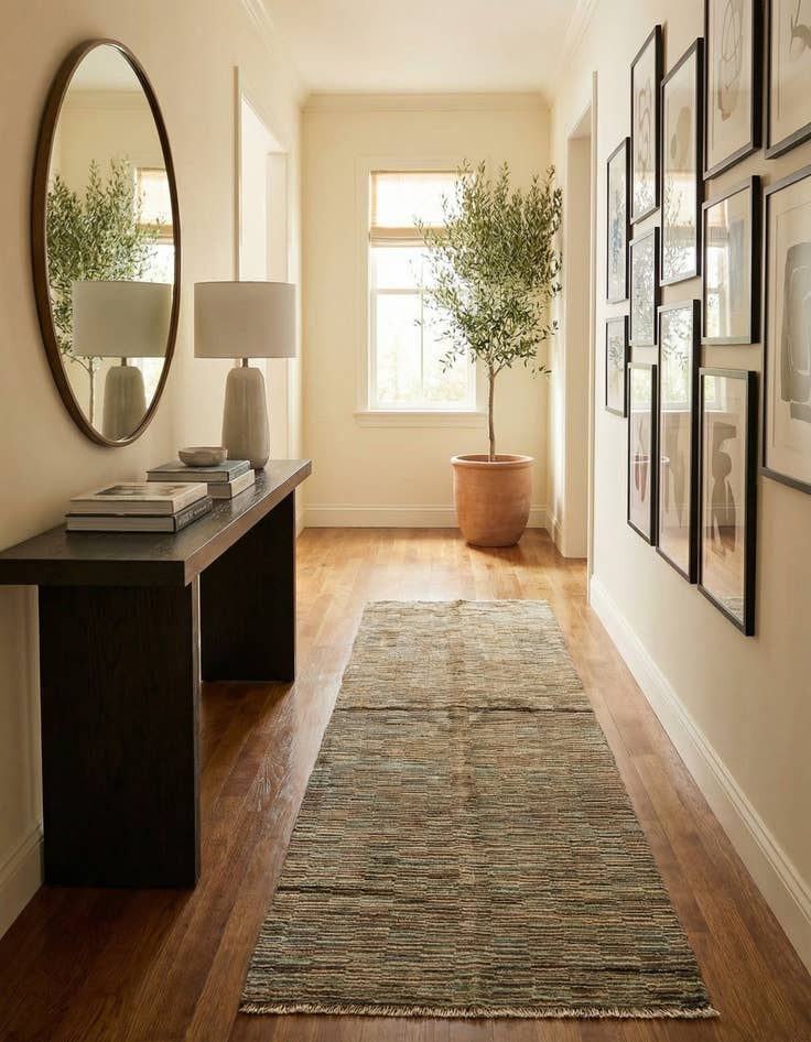 Detail image of 2' 1 x 8' 8  Hand Knotted Modern Ziegler Wool Runner Rug