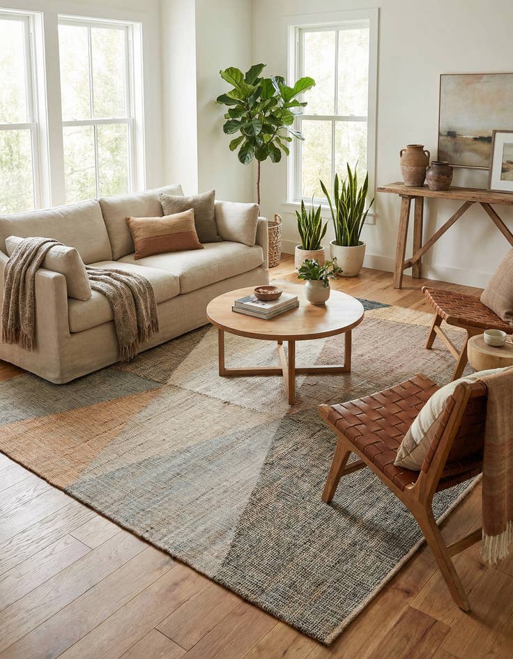 Detail image of 7' 10 x 7' 10  Hand Woven Kilim Jute Square Rug