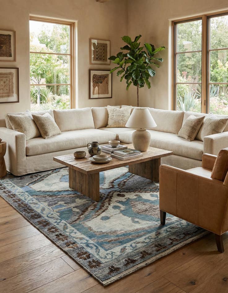 Detail image of 8' x 10' 7  Hand Knotted Moroccan Wool Rug