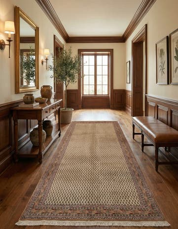 5' 8 x 11' 6 Hand Knotted Mir Wool Runner Rug