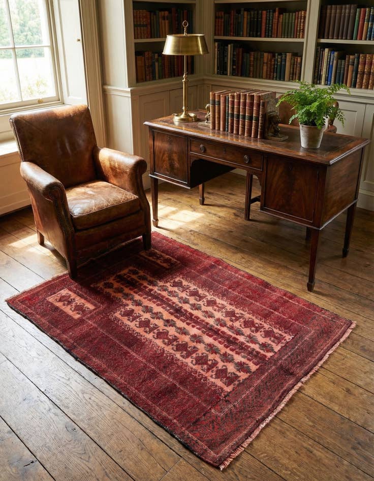 Detail image of 3' 3 x 4' 1  Hand Knotted Ultra Vintage Persian Wool Rug