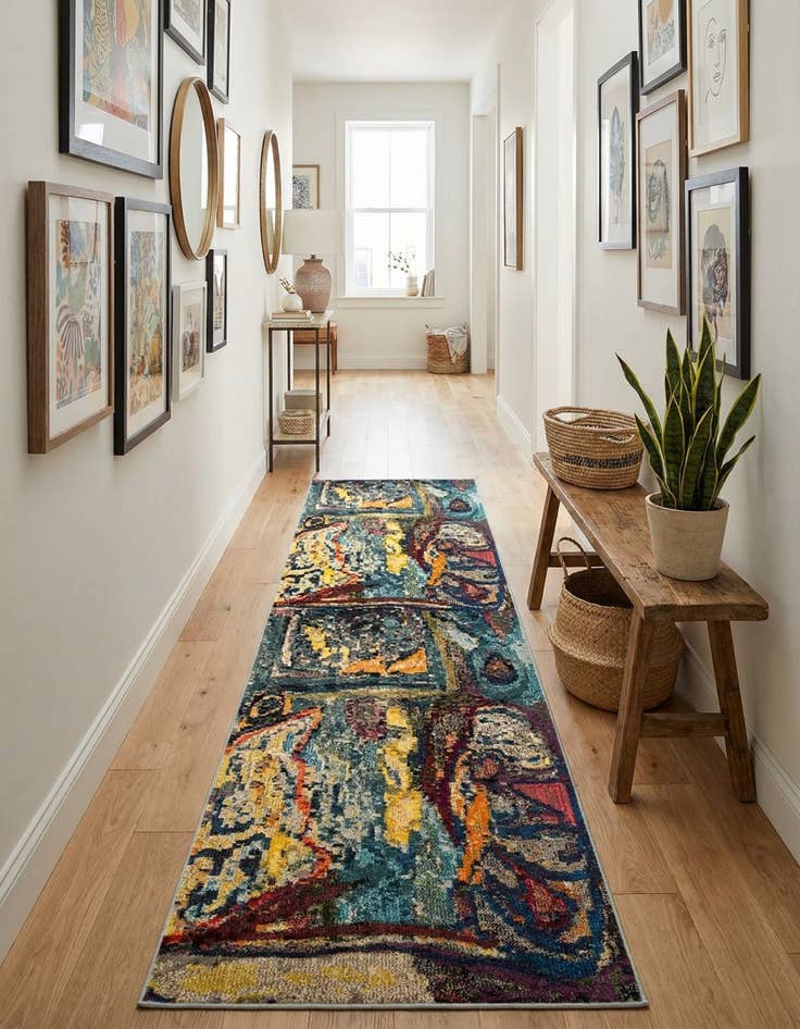 Detail image of 2' 7 x 10'  Washable Haerfest Runner Rug