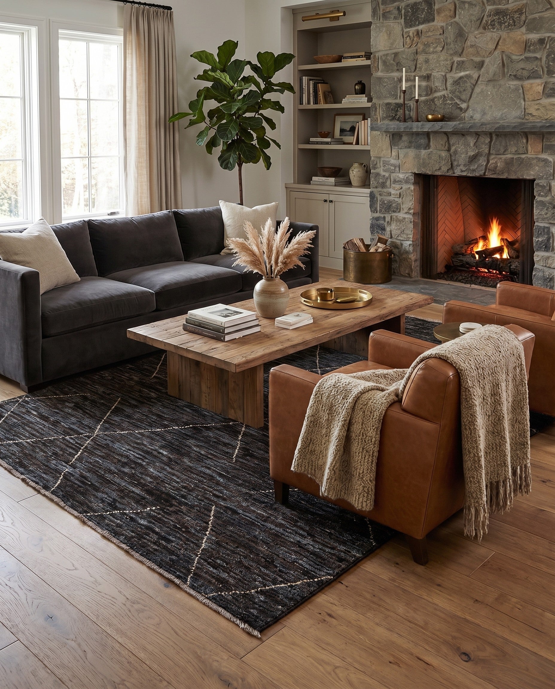 5' 2 x 7' 7 Hand Knotted Moroccan Wool Rug