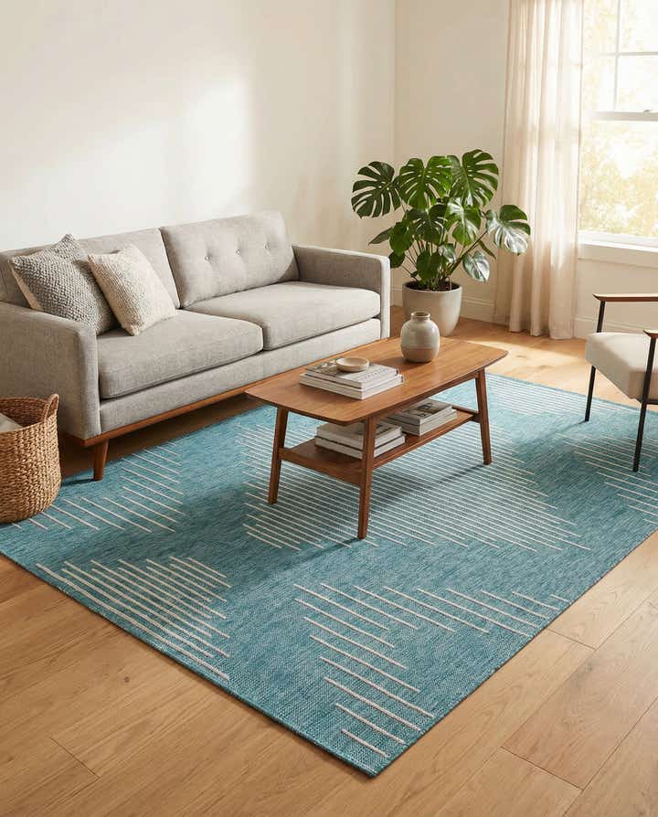 5' 3 x 8' Easy-Clean Modern Indoor / Outdoor Rug