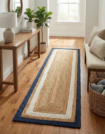 2' x 8' Handmade Braided Jute Runner Rug