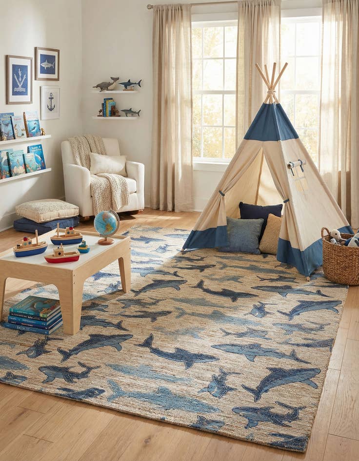 Detail image of 7' 10 x 10'  Hand Woven Chenille Jute Rug