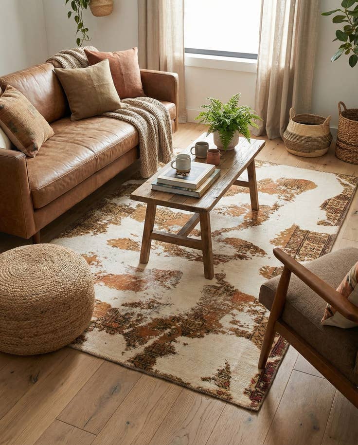 Detail image of 3' 9 x 6' Hand Knotted Ultra Vintage Persian Wool Rug