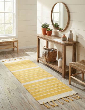 2' 2 x 6' 1 Hand Woven Chindi Cotton Runner Rug