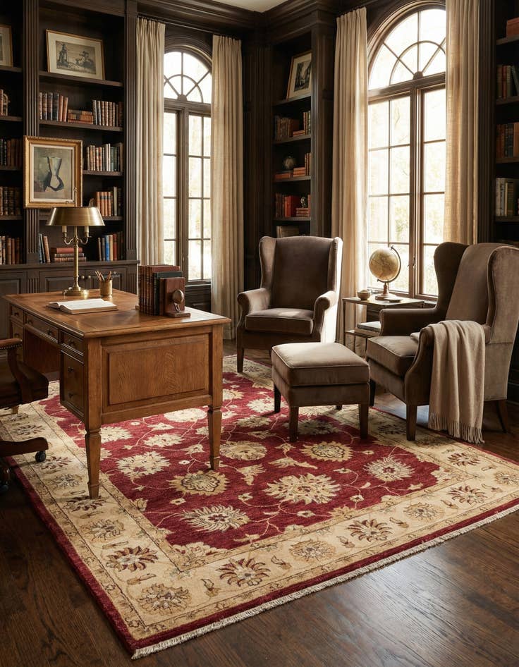 Detail image of 5' 7 x 8' 2  Hand Knotted Peshawar Ziegler Rug