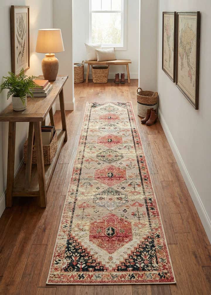 2' 7 x 12' Easy-Clean Traditional Indoor / Outdoor Runner Rug