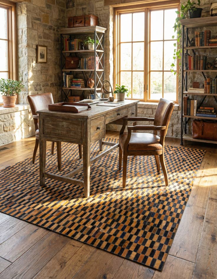 Detail image of 5' x 8' Cowhide - Patchwork Rug