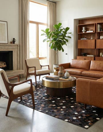 5' x 8' Cowhide Leather Rug