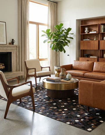 5' x 8' Cowhide Leather Rug