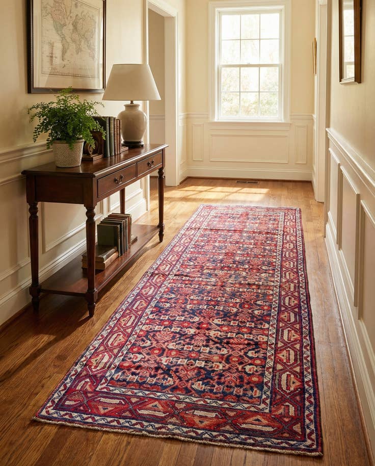 Detail image of 3' 7 x 10' Hand Knotted Malayer Persian Wool Runner Rug