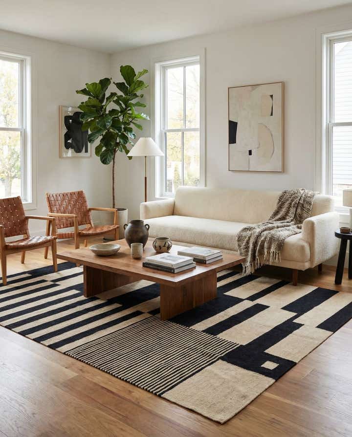 5' 6 x 7' 10 Hand Woven Kilim Modern Wool Rug