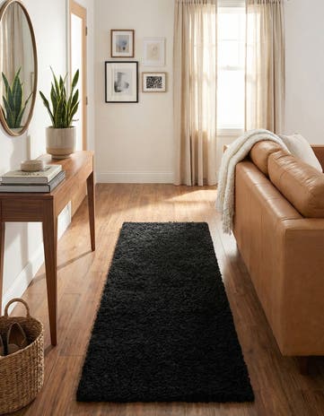 2' 7 x 10' Solid Shag Runner Rug