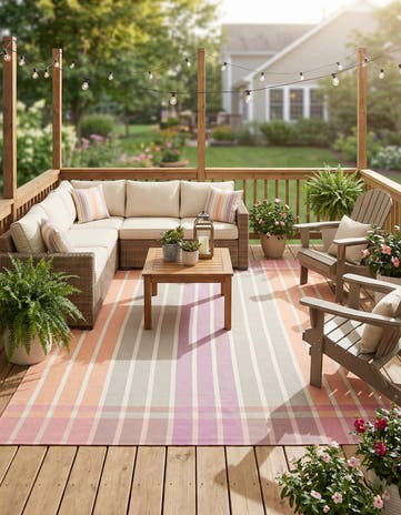 10' x 13' Easy-Clean Ribbon Indoor / Outdoor Rug