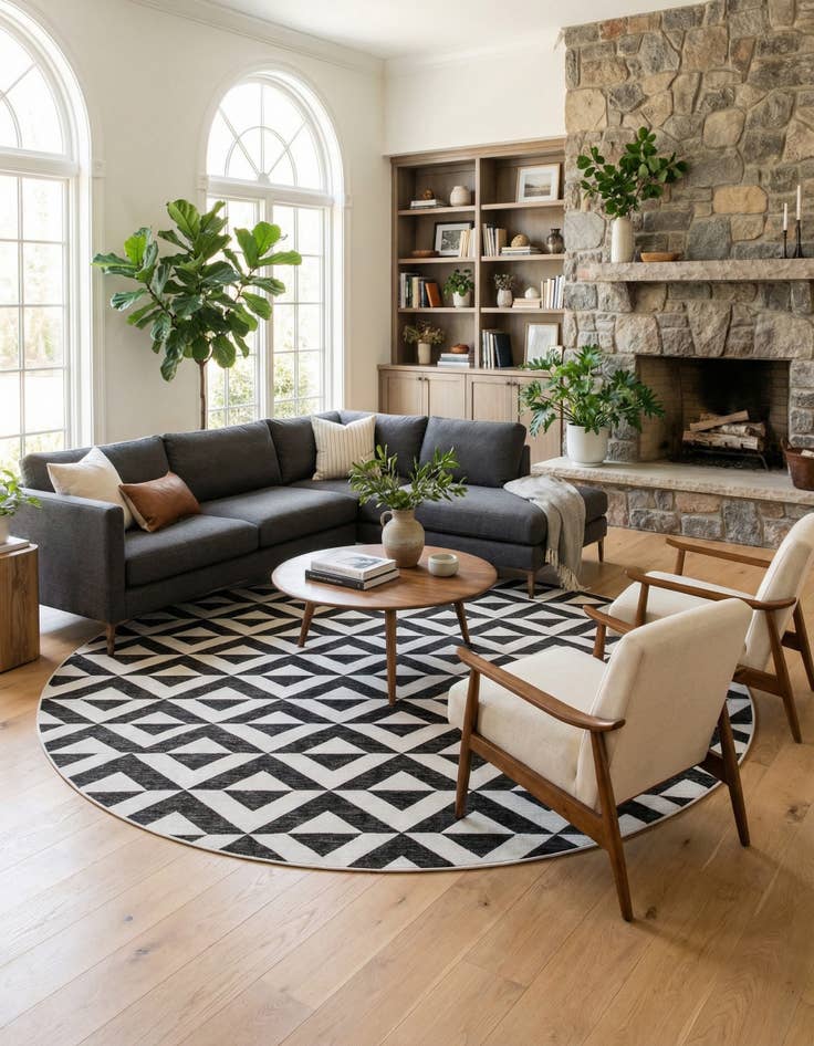 Detail image of 12' x 12'  Washable Jill Zarin Napa Indoor / Outdoor Round Rug