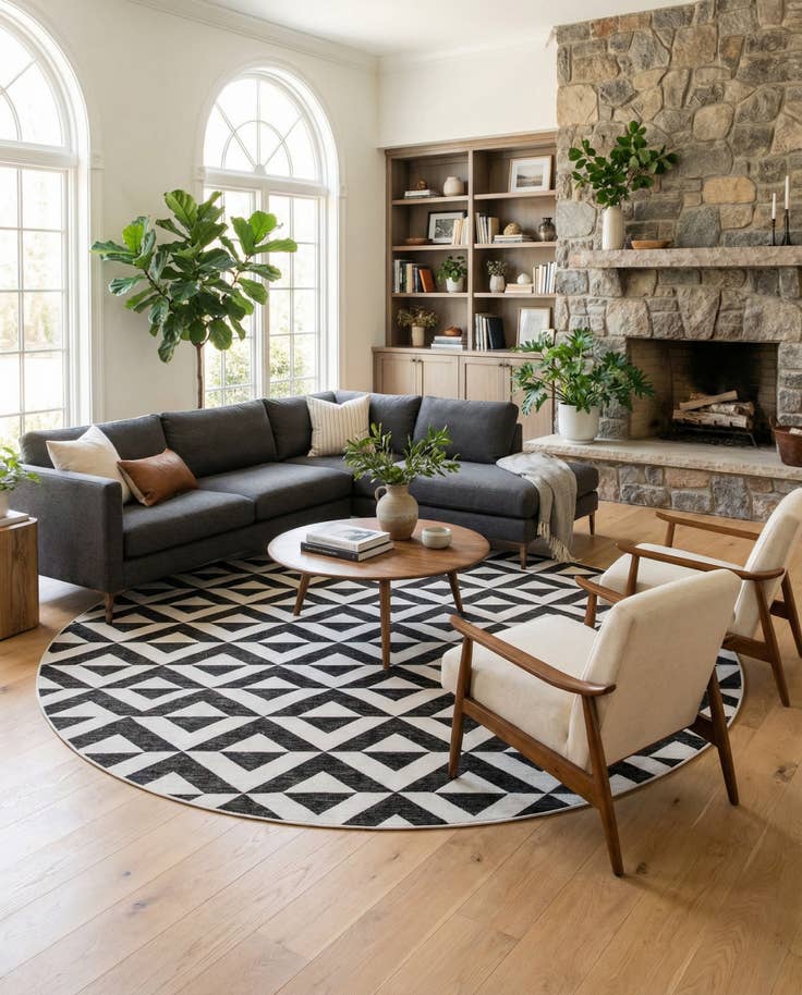 Detail image of 12' x 12' Easy-Clean Jill Zarin Napa Indoor / Outdoor Round Rug