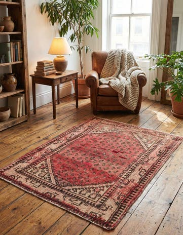 3' 9 x 4' 10 Hand Knotted Ultra Vintage Persian Wool Rug