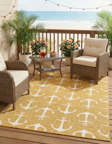 4' x 6' Easy-Clean Coastal Indoor / Outdoor Rug