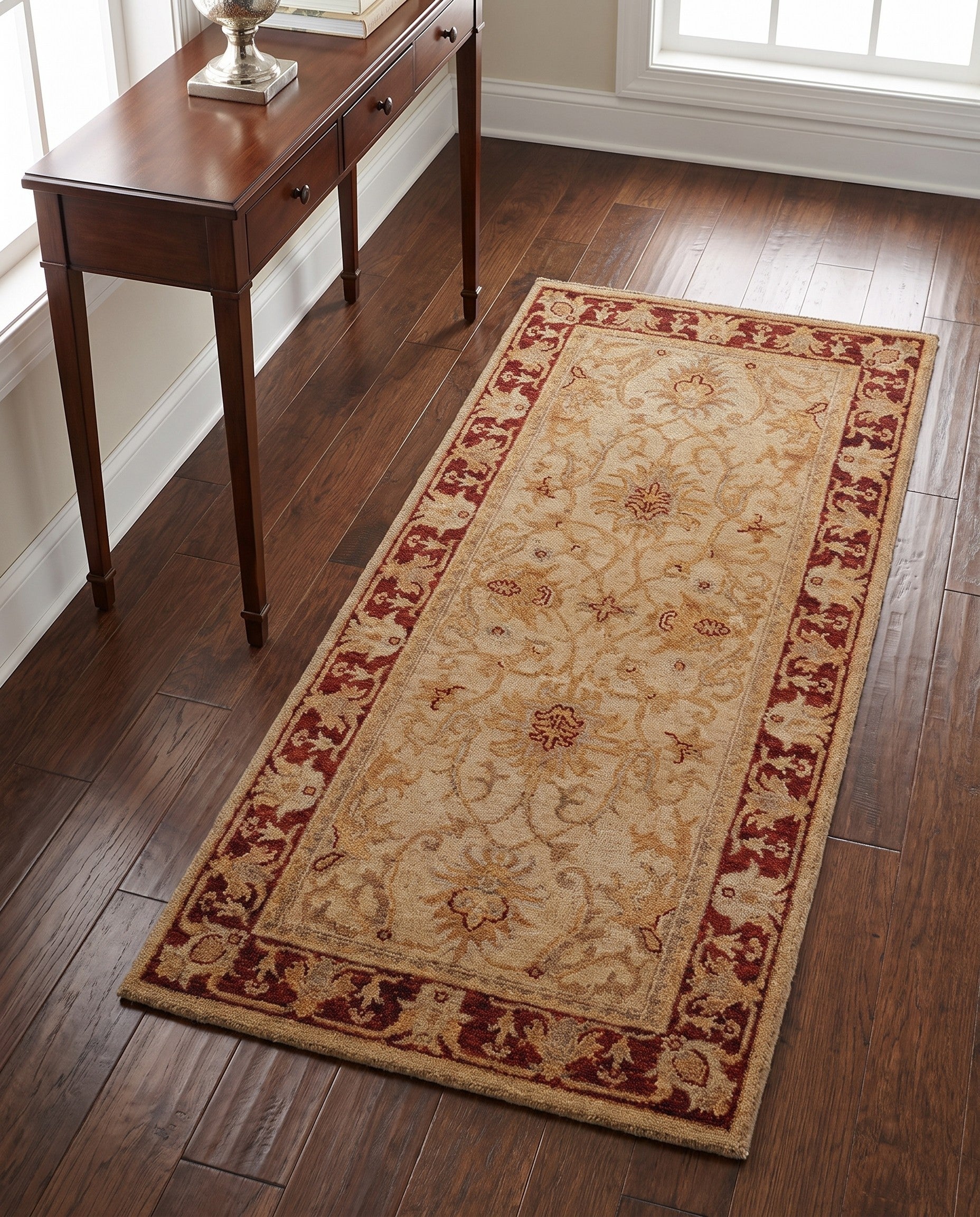 2' 4 x 4' 7 Hand Knotted Ziegler Runner Rug