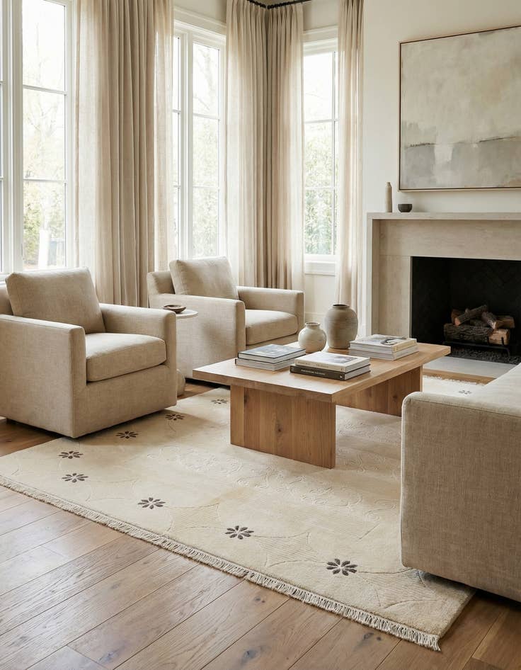 Detail image of 5' 1 x 6' 6  Hand Knotted Darya Wool Rug