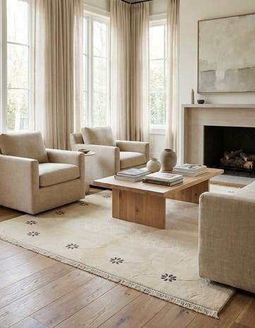 5' 1 x 6' 6 Hand Knotted Darya Wool Rug