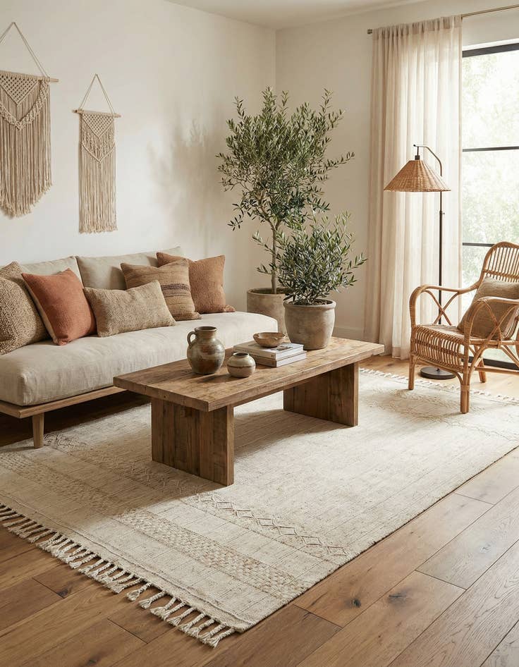 Detail image of 10' x 14' 1 Easy-Clean Eco Bohemian Indoor / Outdoor Rug