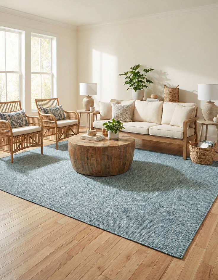 Detail image of  7' x 10'  Washable Solid Indoor / Outdoor Rug