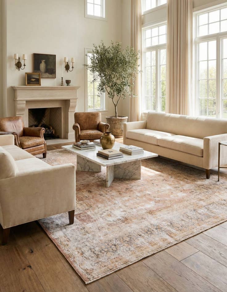 Detail image of 9' 8 x 13'  Hand Knotted Ultra Vintage Persian Wool Rug