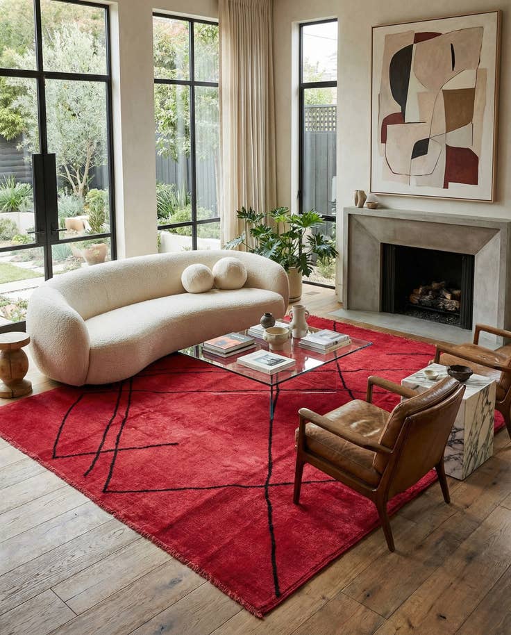 Detail image of 9' 3 x 11' 7 Hand Knotted Moroccan Wool Rug