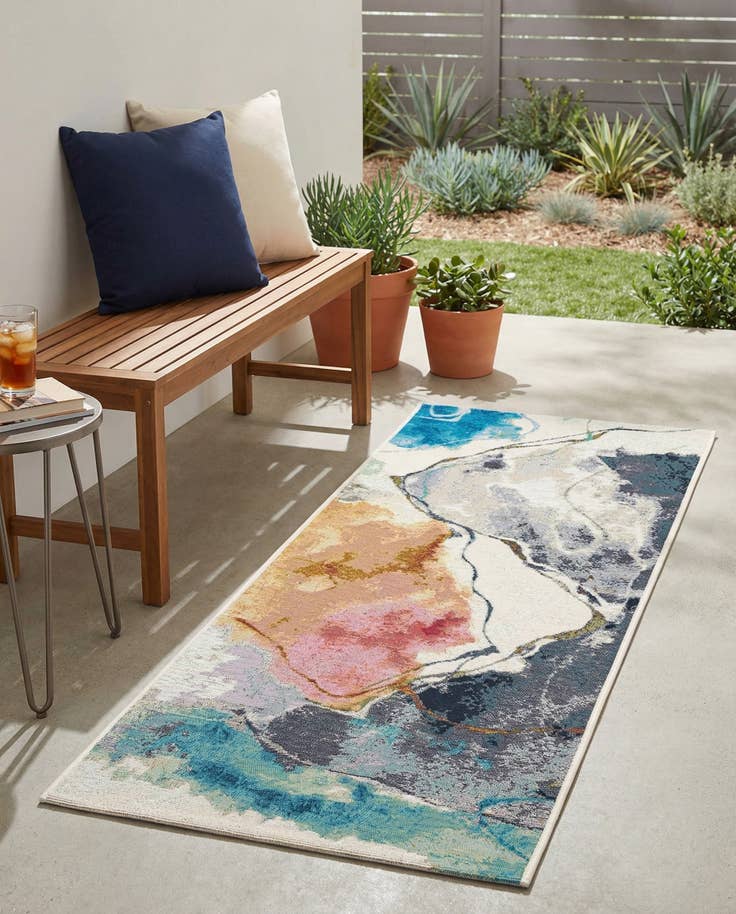 Detail image of 2' x 5' 1 Easy-Clean Modern Indoor / Outdoor Runner Rug
