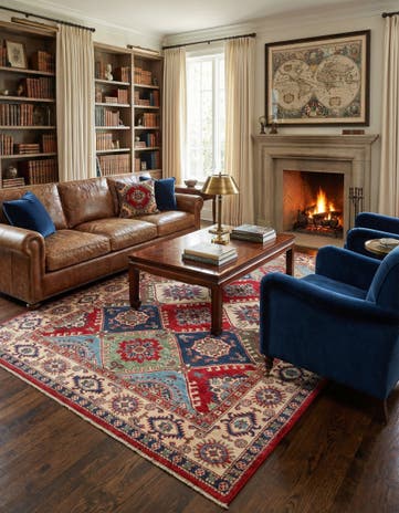 6' x 9' 1 Hand Knotted Kazak Rug
