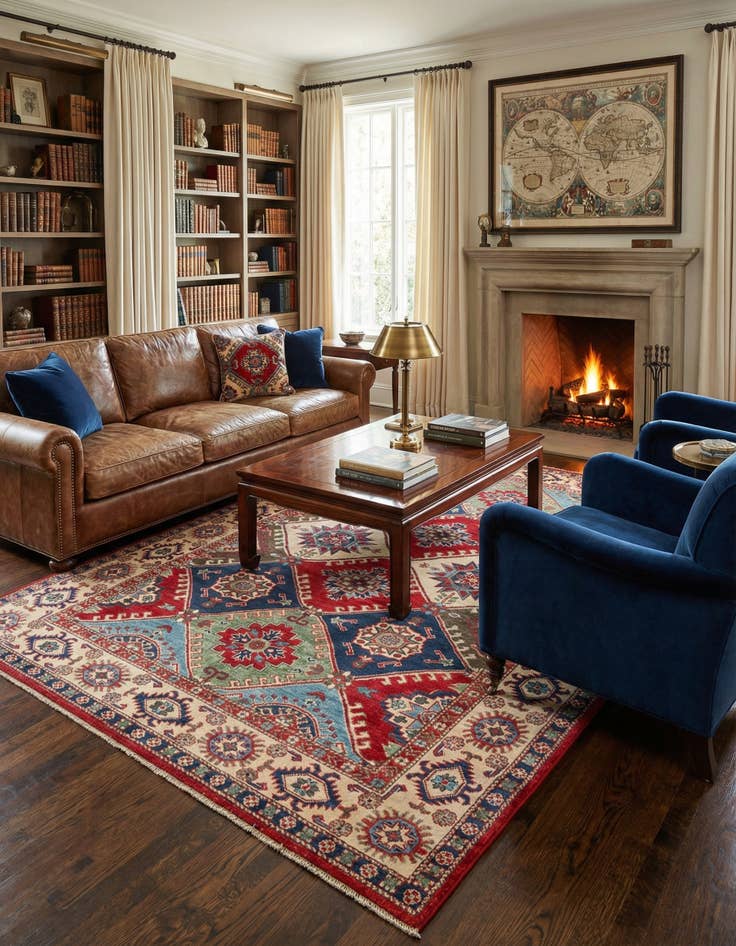 Detail image of 6' x 9' 1  Hand Knotted Kazak Rug