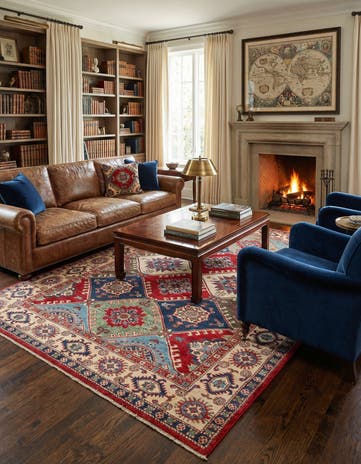6' x 9' 1 Hand Knotted Kazak Rug