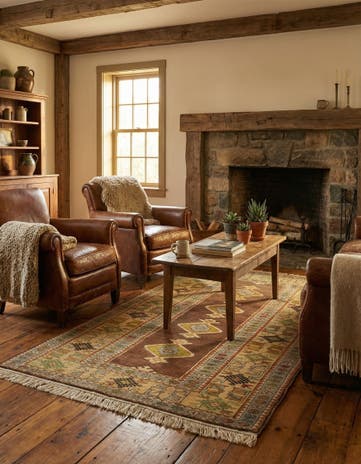 3' 9 x 6' 9 Hand Knotted Kars Oriental Wool Rug