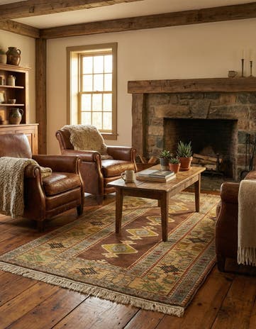 3' 9 x 6' 9 Hand Knotted Kars Oriental Wool Rug