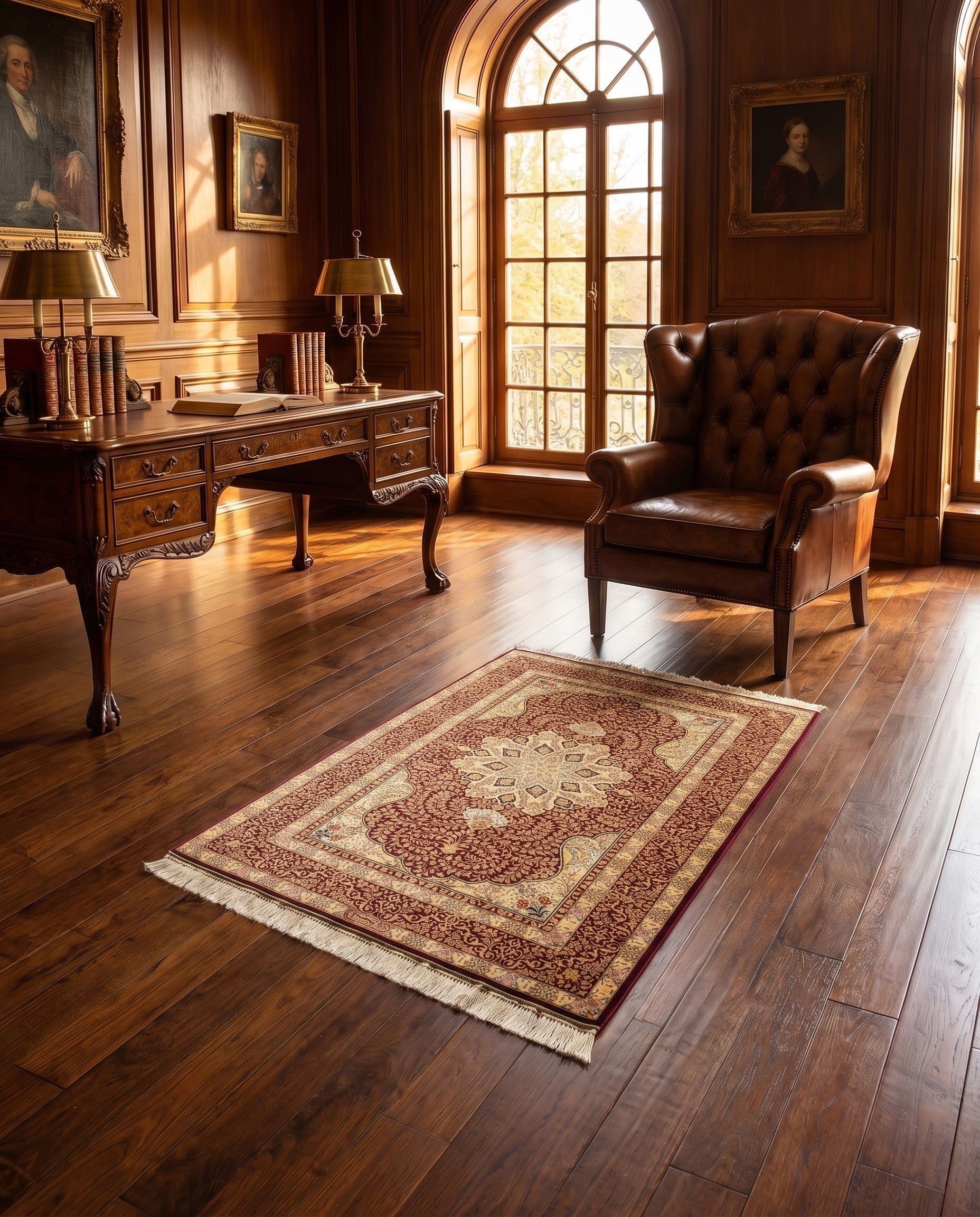 3' 5 x 4' 11 Ghom Silk Rug