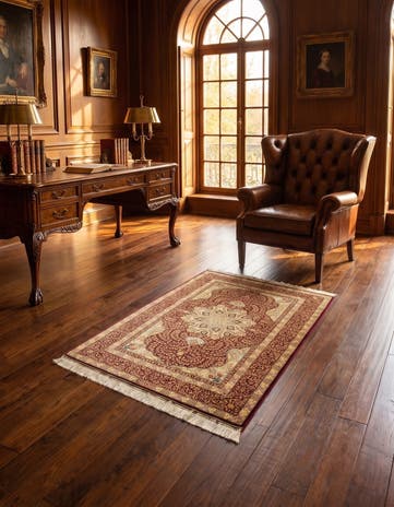 3' 5 x 4' 11 Ghom Silk Rug