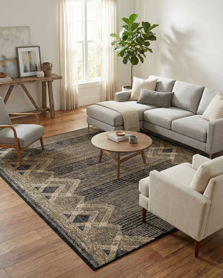 Detail image of 7' 10 x 7' 10 Easy-Clean Modern Indoor / Outdoor Square Rug