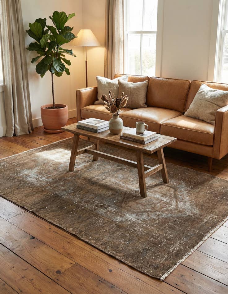 Detail image of 3' 1 x 4' 9  Hand Knotted Ultra Vintage Persian Wool Rug