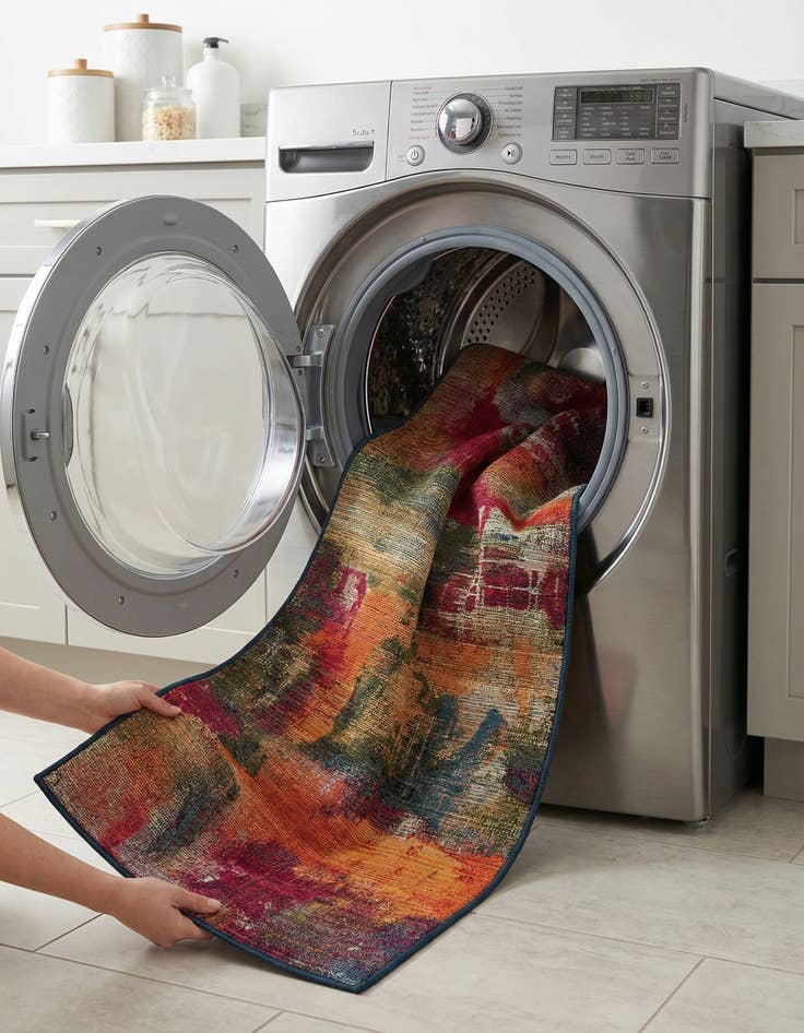 Detail image of 2' 7 x 10'  Washable Modern Indoor / Outdoor Runner Rug