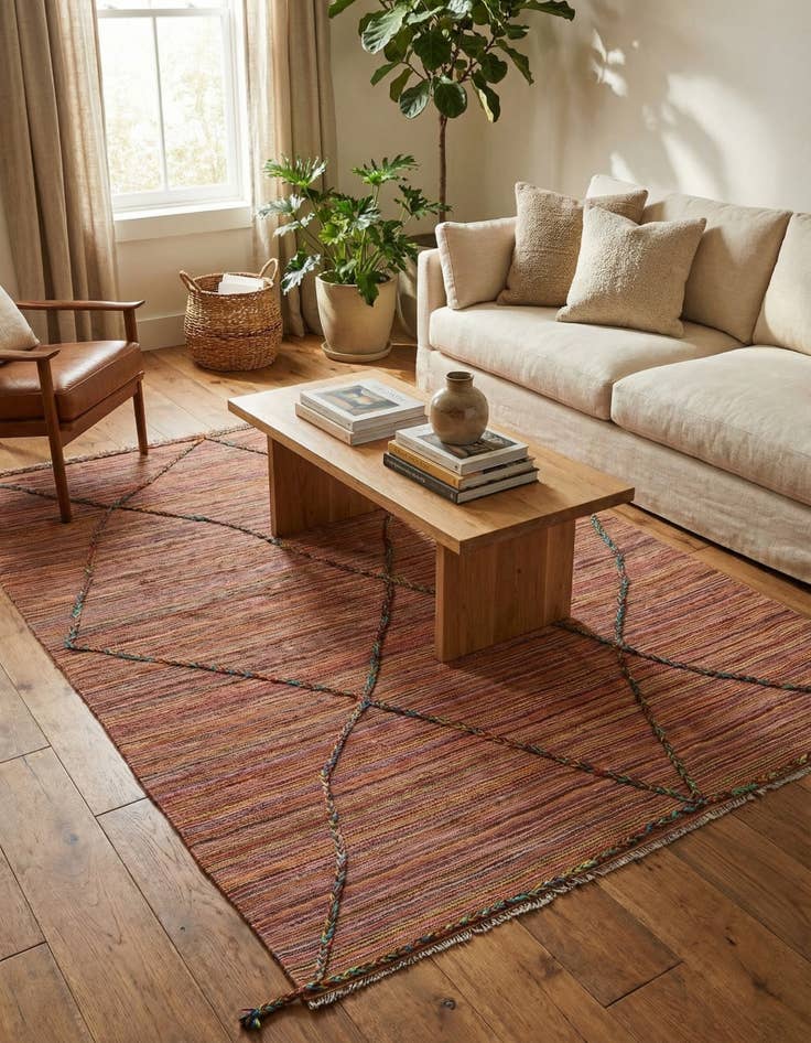 Detail image of 5' 9 x 8' Hand Knotted Moroccan Wool Rug