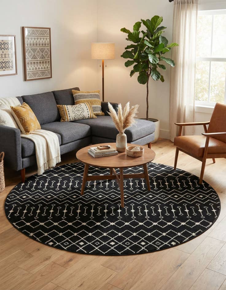 Detail image of  10' x 10' Moroccan Trellis Round Rug