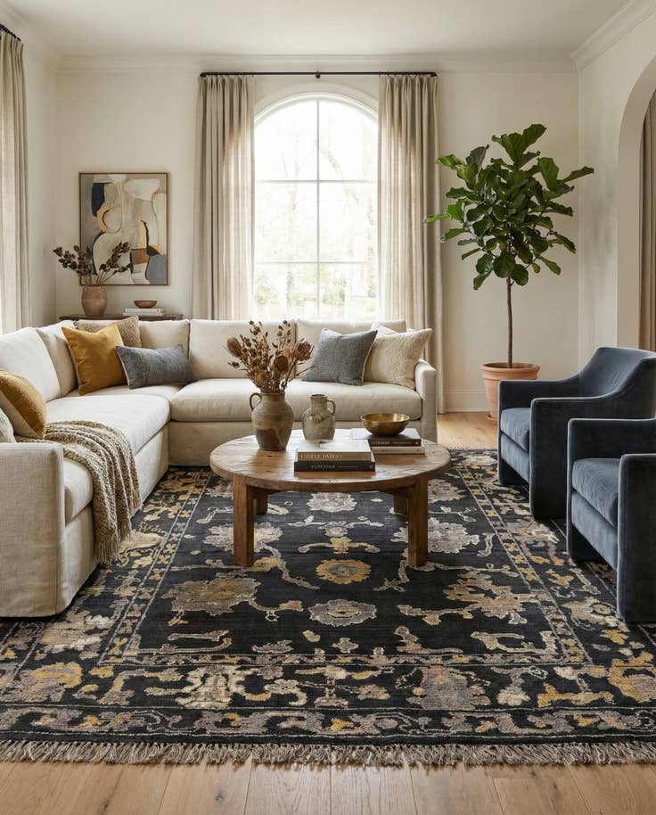 Detail image of 8' 8 x 12' 4 Hand Knotted Darya Wool Rug